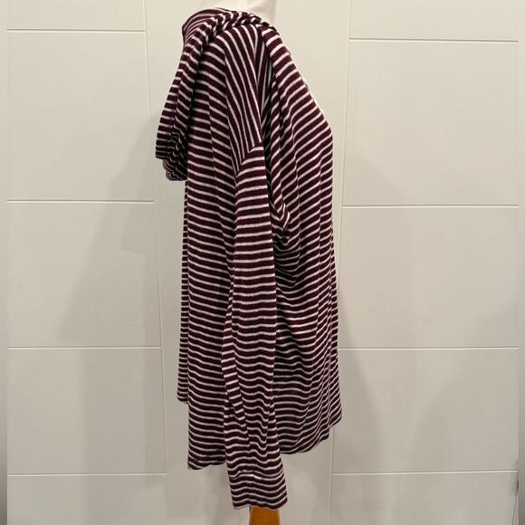 Burgundy and White Striped Knit Top - Picture 5 of 7